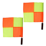 Maxbell 2pcs Soccer Football Linesman Referee Checkered Flag Sports Training Flag Yellow Orange High Visible - Aladdin Shoppers