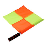 Maxbell 2pcs Soccer Football Linesman Referee Checkered Flag Sports Training Flag Yellow Orange High Visible - Aladdin Shoppers