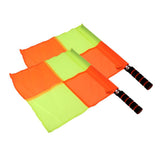 Maxbell 2pcs Soccer Football Linesman Referee Checkered Flag Sports Training Flag Yellow Orange High Visible - Aladdin Shoppers