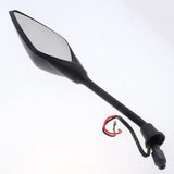Maxbell 2pcs Universal 10mm Motorcycle Rear View Side Mirrors LED Turn Signal Black - Aladdin Shoppers