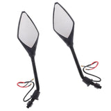 Maxbell 2pcs Universal 10mm Motorcycle Rear View Side Mirrors LED Turn Signal Black - Aladdin Shoppers