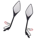 Maxbell 2pcs Universal 10mm Motorcycle Rear View Side Mirrors LED Turn Signal Black - Aladdin Shoppers