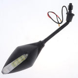 Maxbell 2pcs Universal 10mm Motorcycle Rear View Side Mirrors LED Turn Signal Black - Aladdin Shoppers