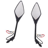 Maxbell 2pcs Universal 10mm Motorcycle Rear View Side Mirrors LED Turn Signal Black - Aladdin Shoppers