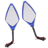 Maxbell 2pcs Universal 10mm Motorcycle Rear View Side Mirrors LED Turn Signal Blue - Aladdin Shoppers