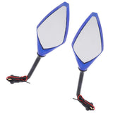Maxbell 2pcs Universal 10mm Motorcycle Rear View Side Mirrors LED Turn Signal Blue - Aladdin Shoppers