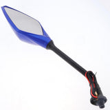 Maxbell 2pcs Universal 10mm Motorcycle Rear View Side Mirrors LED Turn Signal Blue - Aladdin Shoppers