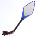 Maxbell 2pcs Universal 10mm Motorcycle Rear View Side Mirrors LED Turn Signal Blue - Aladdin Shoppers