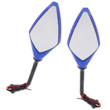 Maxbell 2pcs Universal 10mm Motorcycle Rear View Side Mirrors LED Turn Signal Blue - Aladdin Shoppers