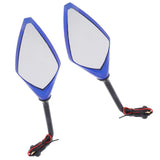 Maxbell 2pcs Universal 10mm Motorcycle Rear View Side Mirrors LED Turn Signal Blue - Aladdin Shoppers