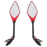 Maxbell 2pcs Universal 10mm Motorcycle Rear View Side Mirrors LED Turn Signal Red - Aladdin Shoppers