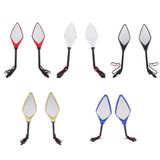 Maxbell 2pcs Universal 10mm Motorcycle Rear View Side Mirrors LED Turn Signal Red - Aladdin Shoppers