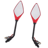 Maxbell 2pcs Universal 10mm Motorcycle Rear View Side Mirrors LED Turn Signal Red - Aladdin Shoppers