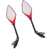 Maxbell 2pcs Universal 10mm Motorcycle Rear View Side Mirrors LED Turn Signal Red - Aladdin Shoppers