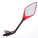 Maxbell 2pcs Universal 10mm Motorcycle Rear View Side Mirrors LED Turn Signal Red - Aladdin Shoppers