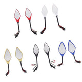 Maxbell 2pcs Universal 10mm Motorcycle Rear View Side Mirrors LED Turn Signal Red - Aladdin Shoppers