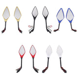 Maxbell 2pcs Universal 10mm Motorcycle Rear View Side Mirrors LED Turn Signal Red - Aladdin Shoppers