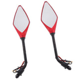 Maxbell 2pcs Universal 10mm Motorcycle Rear View Side Mirrors LED Turn Signal Red - Aladdin Shoppers