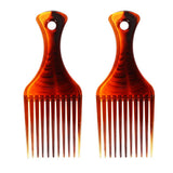 Maxbell 2pcs Women Men Afro Pick Hair Comb Hairdressing Styling Slick Back Hair Style Brush Tool - Aladdin Shoppers