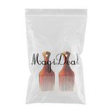 Maxbell 2pcs Women Men Afro Pick Hair Comb Hairdressing Styling Slick Back Hair Style Brush Tool - Aladdin Shoppers