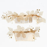 Maxbell 2pieces Handmade Bridal Beaded Pearl Flower Hair Combs Hair Accessory - Aladdin Shoppers