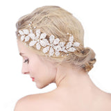 Maxbell 2pieces Handmade Bridal Beaded Pearl Flower Hair Combs Hair Accessory - Aladdin Shoppers