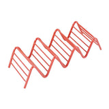 Maxbell 3~4 Slot Wave Shape Taco Holder Stainless Steel Mexican Display Rack Red - Aladdin Shoppers