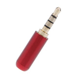 Maxbell 3.5mm 1/8" TRRS 4 Pole Male Plug A/V Solder Connector red - Aladdin Shoppers