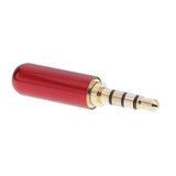 Maxbell 3.5mm 1/8" TRRS 4 Pole Male Plug A/V Solder Connector red - Aladdin Shoppers