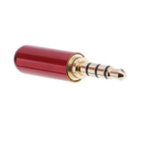 Maxbell 3.5mm 1/8" TRRS 4 Pole Male Plug A/V Solder Connector red - Aladdin Shoppers