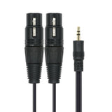Maxbell 3.5mm 1/8'' TRS Male to Dual XLR Female Cable Cord Y Splitter Adaptor Plug - Aladdin Shoppers