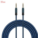 Maxbell 3.5mm Jack Audio Cable Nylon Braided Car Male to Male AUX Cable 1.5m Blue - Aladdin Shoppers
