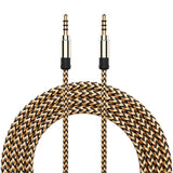 Maxbell 3.5mm Jack Audio Cable Nylon Braided Car Male to Male AUX Cable 1.5m Golden