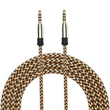 Maxbell 3.5mm Jack Audio Cable Nylon Braided Car Male to Male AUX Cable 1.5m Golden - Aladdin Shoppers