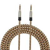 Maxbell 3.5mm Jack Audio Cable Nylon Braided Car Male to Male AUX Cable 1.5m Golden - Aladdin Shoppers