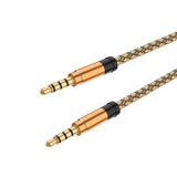 Maxbell 3.5mm Jack Audio Cable Nylon Braided Car Male to Male AUX Cable 1.5m Golden - Aladdin Shoppers