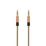 Maxbell 3.5mm Jack Audio Cable Nylon Braided Car Male to Male AUX Cable 1.5m Golden - Aladdin Shoppers