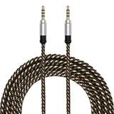 Maxbell 3.5mm Jack Audio Cable Nylon Braided Car Male to Male AUX Cable 1.5m Silver