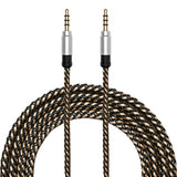 Maxbell 3.5mm Jack Audio Cable Nylon Braided Car Male to Male AUX Cable 1.5m Silver - Aladdin Shoppers