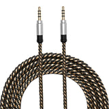 Maxbell 3.5mm Jack Audio Cable Nylon Braided Car Male to Male AUX Cable 1.5m Silver - Aladdin Shoppers