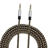 Maxbell 3.5mm Jack Audio Cable Nylon Braided Car Male to Male AUX Cable 1.5m Silver - Aladdin Shoppers