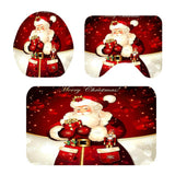 Maxbell 3 Pcs Bathmat Toilet Pedestal Mat & Lid Cover Bathroom Set Christmas Decor D - Aladdin Shoppers