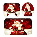 Maxbell 3 Pcs Bathmat Toilet Pedestal Mat & Lid Cover Bathroom Set Christmas Decor D - Aladdin Shoppers