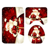 Maxbell 3 Pcs Bathmat Toilet Pedestal Mat & Lid Cover Bathroom Set Christmas Decor D - Aladdin Shoppers