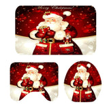 Maxbell 3 Pcs Bathmat Toilet Pedestal Mat & Lid Cover Bathroom Set Christmas Decor D - Aladdin Shoppers