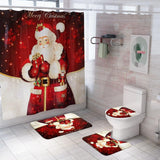 Maxbell 3 Pcs Bathmat Toilet Pedestal Mat & Lid Cover Bathroom Set Christmas Decor D - Aladdin Shoppers