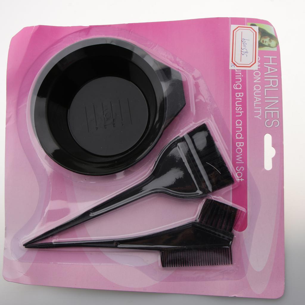 Maxbell 3 Pcs Plastic Salon Hair Coloring Dyeing Kit Color Dye Brush Comb Mixing Bowl Tint Bleach - Aladdin Shoppers