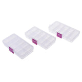 Maxbell 3 PCS Rectangle 10 Grids Plastic Storage Box Round Jewelry Bead Storage Plastic Box Container Craft Organizer - Aladdin Shoppers