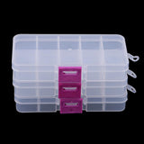 Maxbell 3 PCS Rectangle 10 Grids Plastic Storage Box Round Jewelry Bead Storage Plastic Box Container Craft Organizer - Aladdin Shoppers