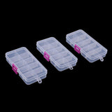 Maxbell 3 PCS Rectangle 10 Grids Plastic Storage Box Round Jewelry Bead Storage Plastic Box Container Craft Organizer - Aladdin Shoppers